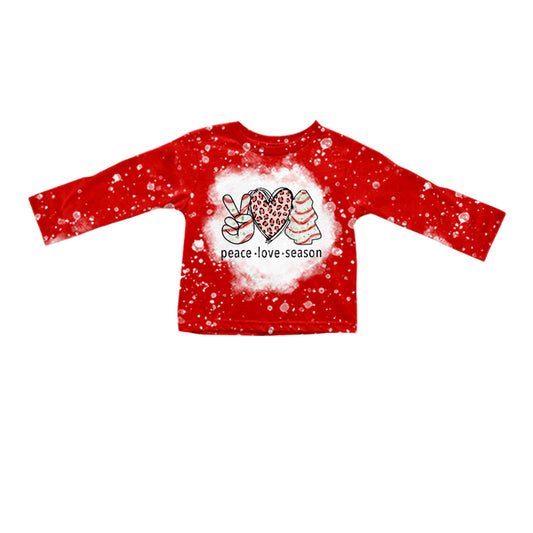 (Pre-order) GT0328 Peace Love Season Christmas Little Debbie Cakes Print Kids Tee Shirts Top