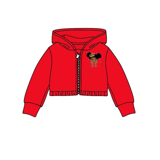 (Pre-order) GT0345 Girls red hoodie zip jacket