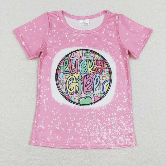 GT0375  Pink Luck Girl St. Patrick's Tee Shirt Top