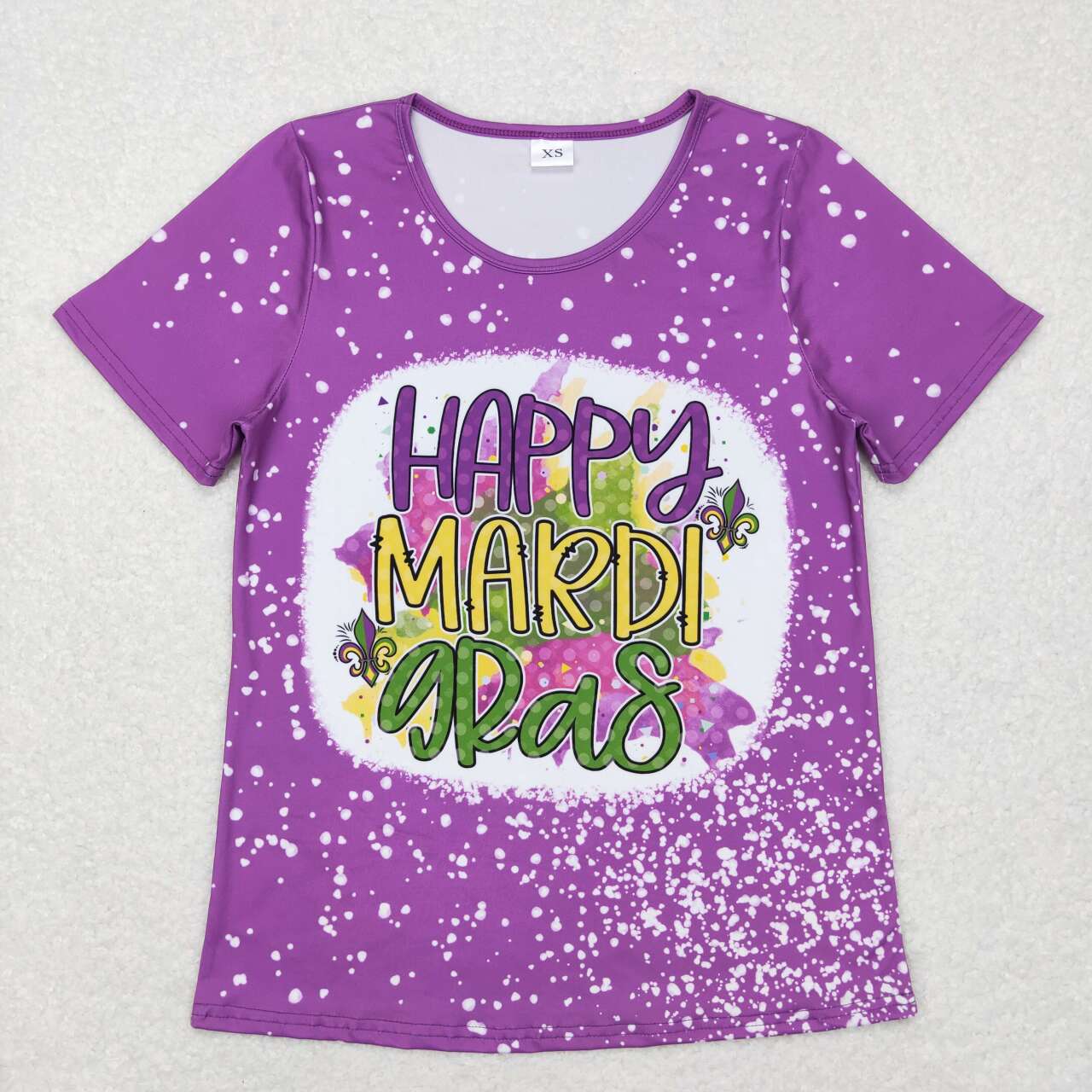 GT0377 Adult Purple Happy Mardi Gras Woman Tee Shirts Top