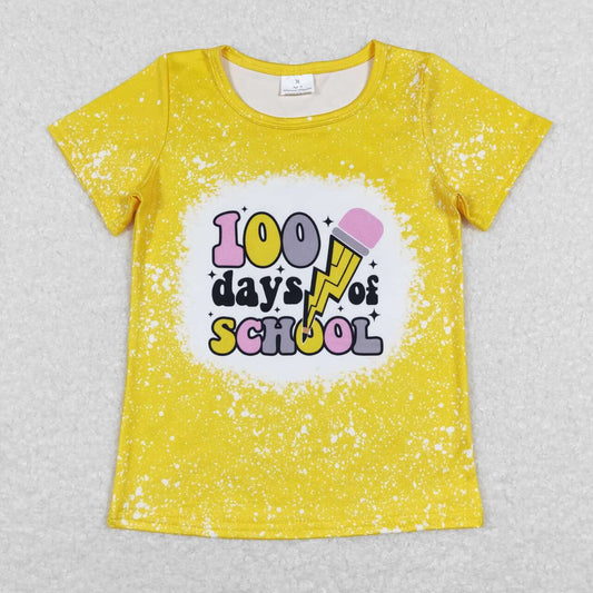 GT0387 Pencil 100 Days Of School Kids Tee Shirts Top