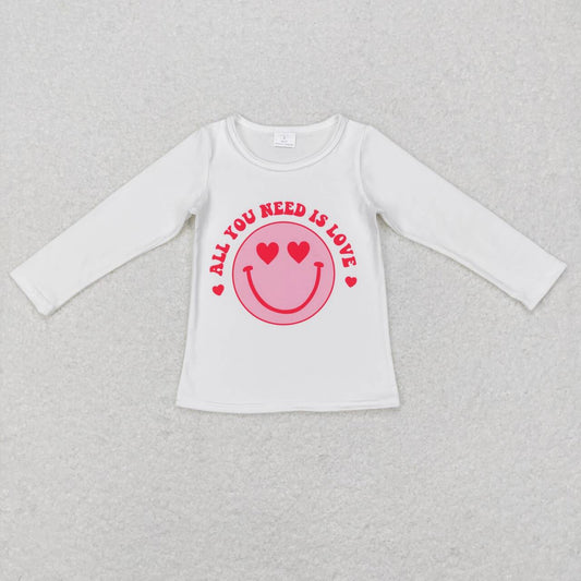 GT0388 All You Need Is LOVE Smiling Girls Valentine's Tee Shirt Top