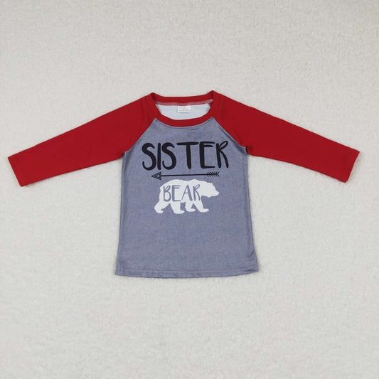 GT0390 Sister Bear Christmas Tee Shirt Top