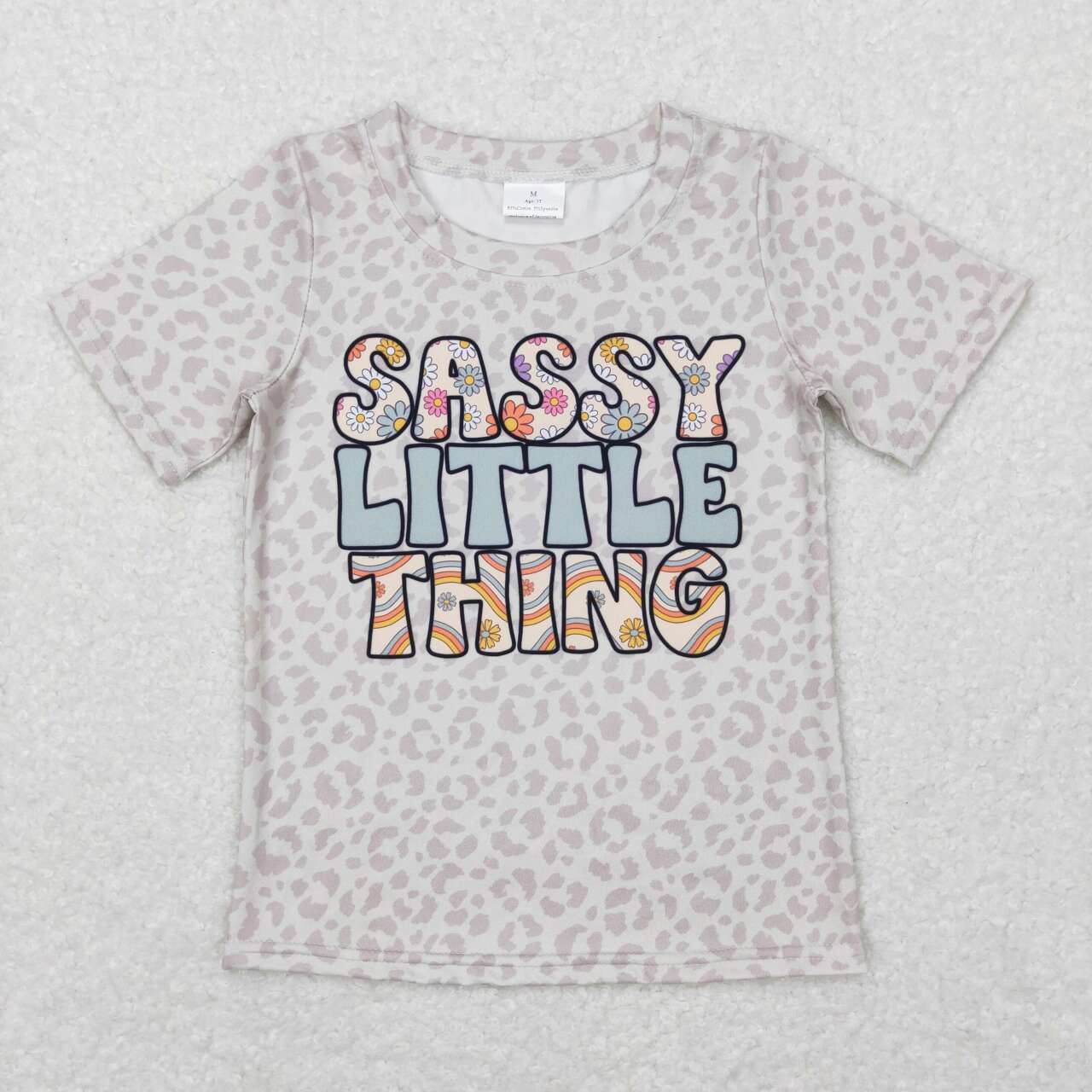 GT0401 Sassy Little Thing Leopard Print Girls Tee Shirts Top