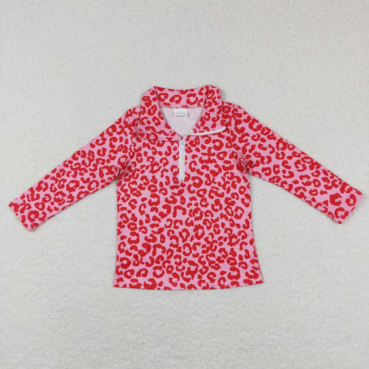GLP1093 Red Pink Leopard Print Girls Clothes Set