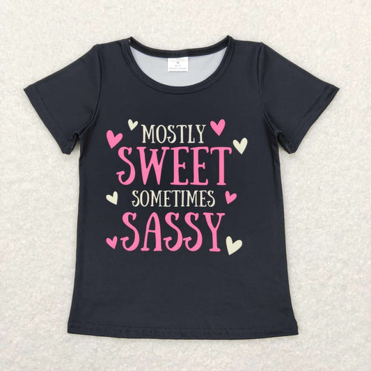 GT0422  Sweet Sassy Print Girls Tee Shirts Top