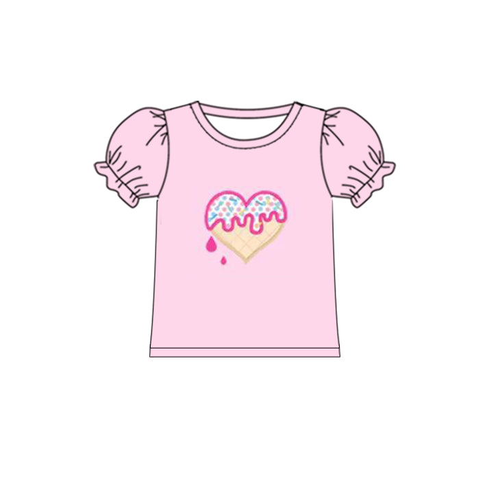 (Pre-order)GT0426 Sweet Hearts Print Girls Valentine's Tee Shirts Top