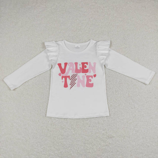 GT0440 VALEN TINE Print Girls Valentine's Tee Shirts Top