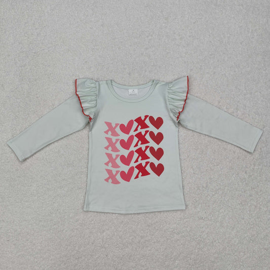 GT0441 XOXO Print Girls Valentine's Tee Shirts Top