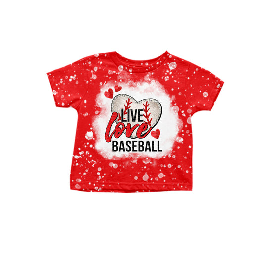 (Pre-order)GT0450 LOVE BASEBALL Print Girls Summer Tee Shirts Top