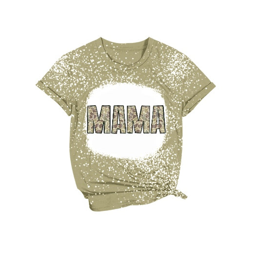 (Pre-order)GT0468 Adult MAMA Camo Print Woman Tee Shirts Top