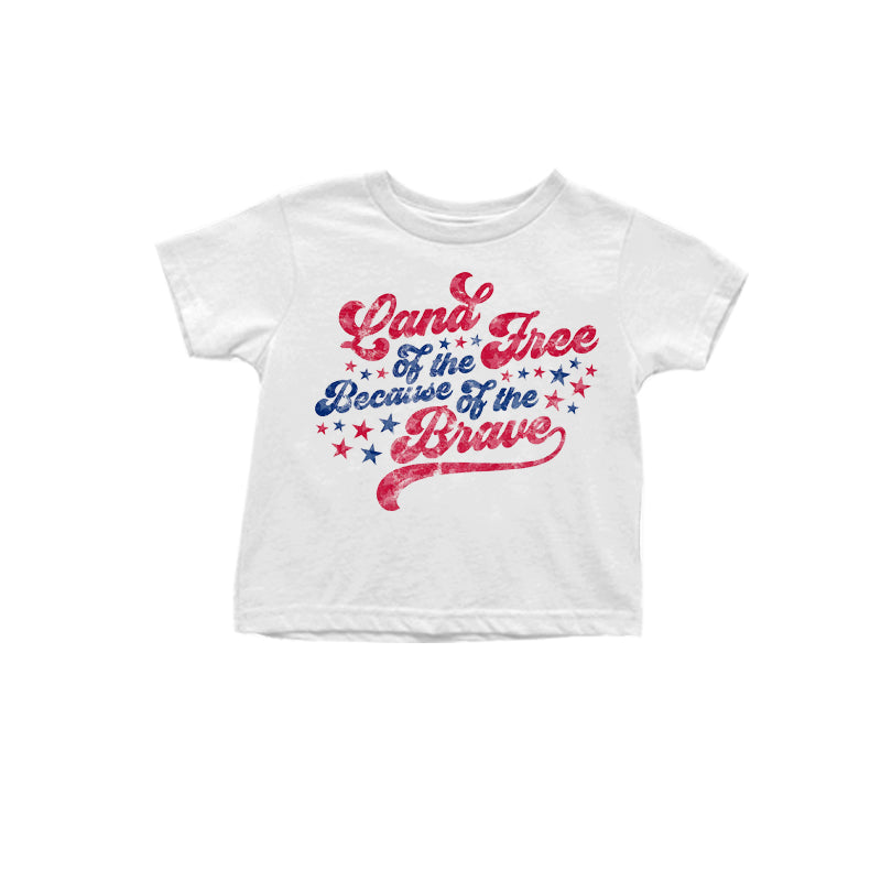 (Pre-order)GT0486  Free Print Girls 4th of July Tee Shirts Top