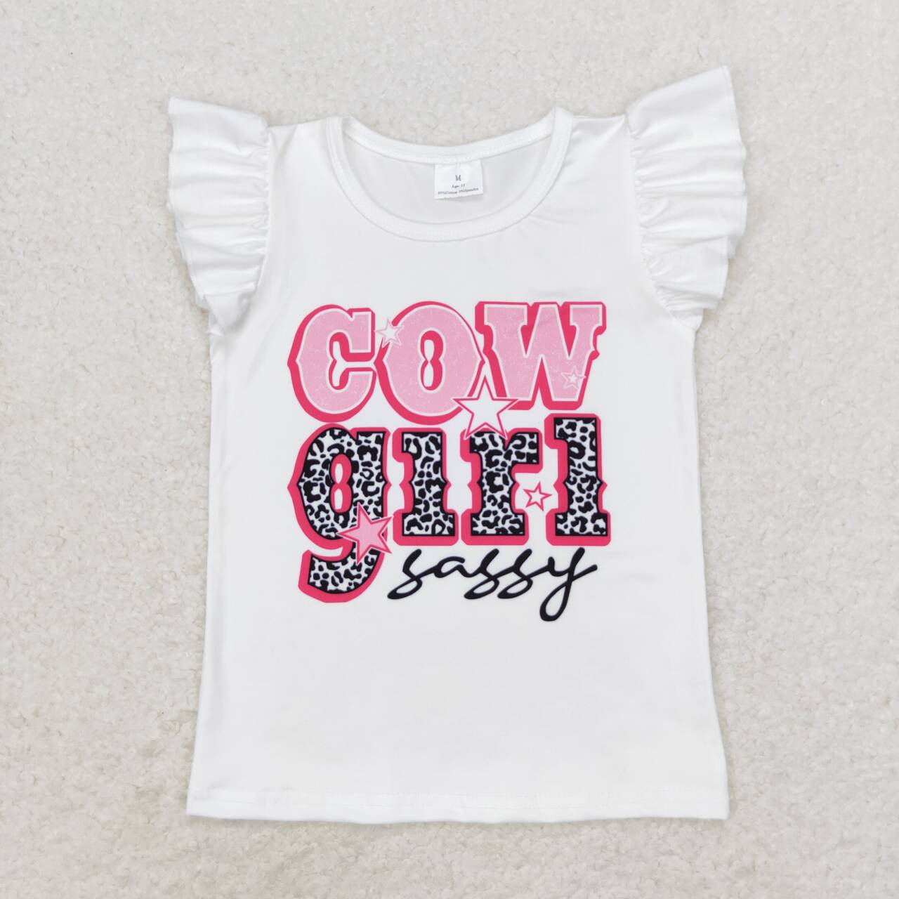 GT0504  Cowgirl Sassy Print Girls Summer Tee Shirts Top