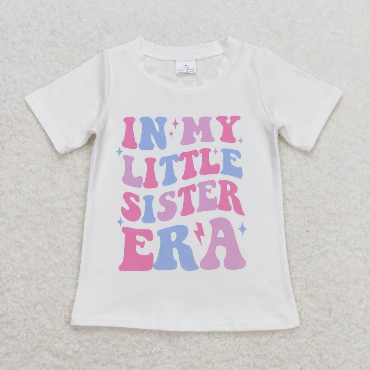 GT0507  Little Sister Singer Swiftie Print Girls Summer Tee Shirts Top