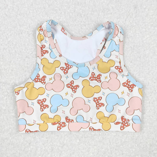 GT0515  Cartoon Mouse Print Girls Summer Tee Shirts Top