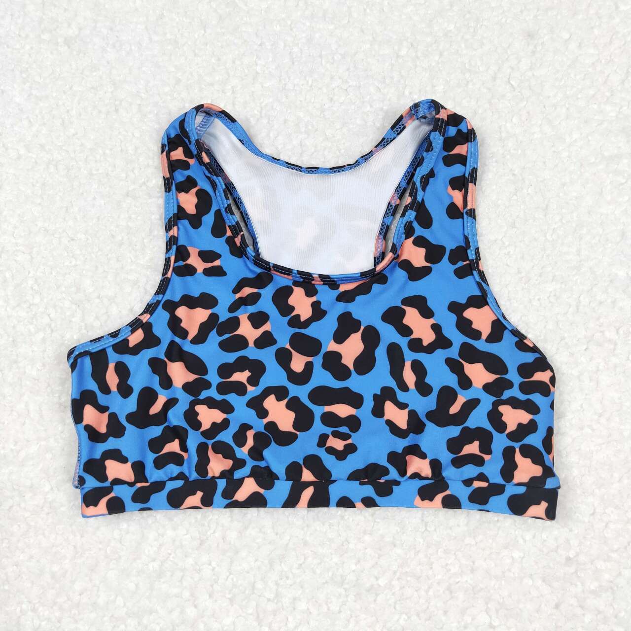 GSSO0901  Blue Leopard Print Girls Summer Clothes Set