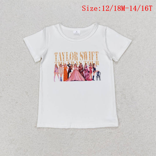 GT0532  Singer Swiftie Print Girls Summer Tee Shirts Top