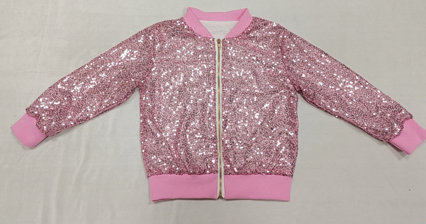 (Pre-order)GT0541 Girls Pink Sequins Jacket