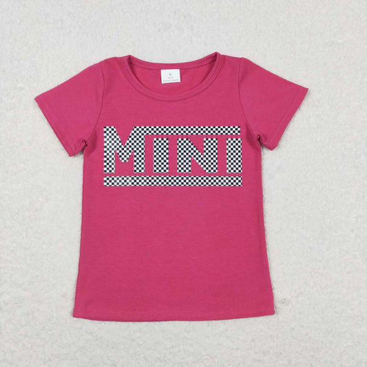 GT0573  Hot Pink MINI Vinyl Girls Summer Tee Shirts Top
