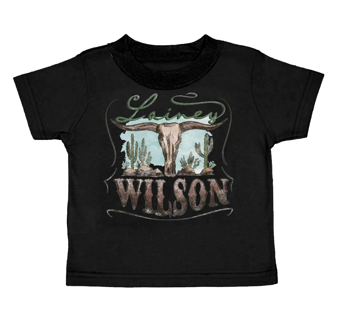 (Pre-order) GT0578 Cow Skull Print Girls Summer Western Tee Shirts Top