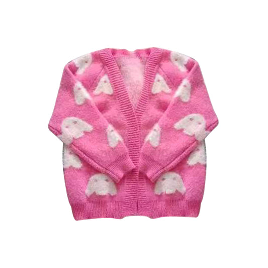 (Pre-order)GT0650 Ghost Pink Girls Sweater Halloween Cardigan
