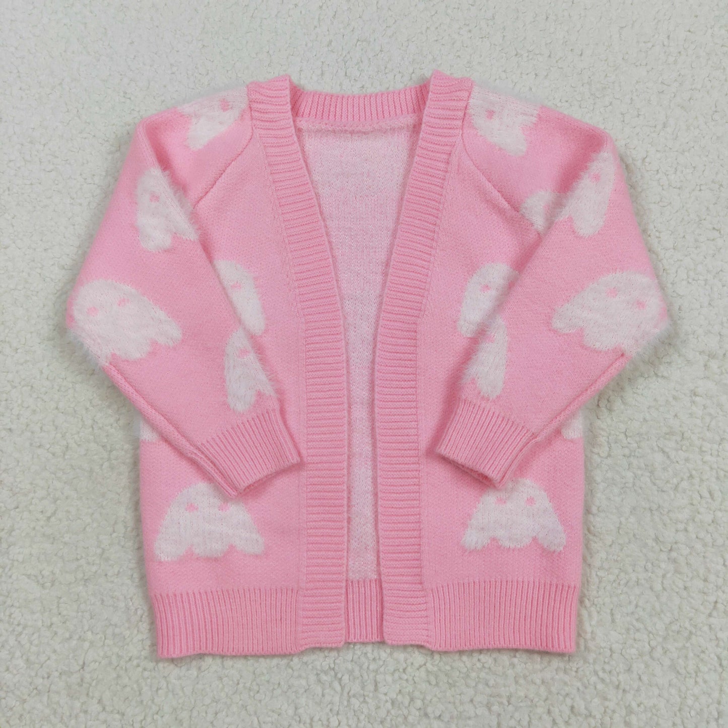 GT0650 Ghost Pink Girls Sweater Halloween Cardigan