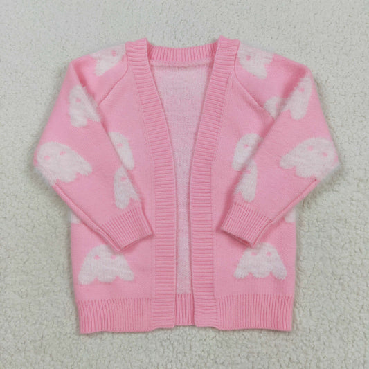 GT0650 Ghost Pink Girls Sweater Halloween Cardigan