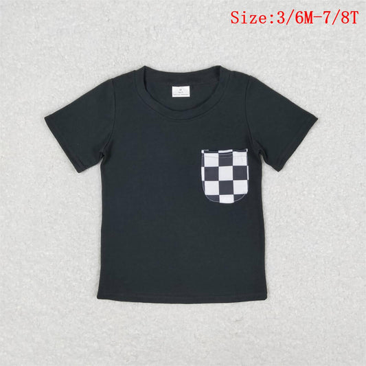 BT0660 Black Pocket Boys Summer Tee Shirts Top