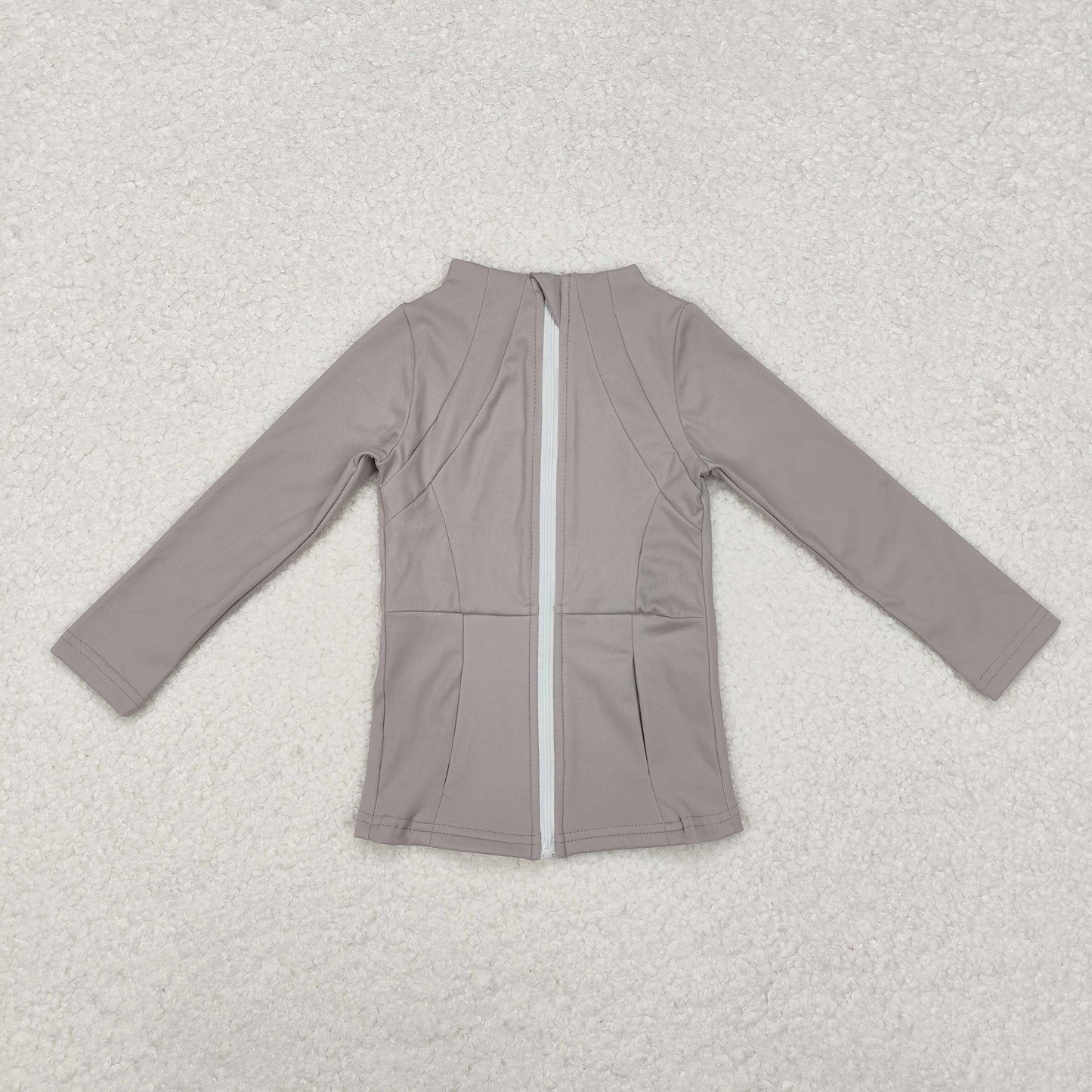 GT0679 Grey Color Girls Yoga Athletic Wear Zipper Jackets Top