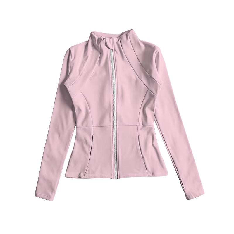 (Pre-order)GT0683 Light Pink Color Girls Yoga Active Wear Zipper Jackets