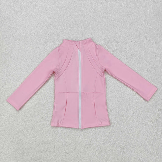 GT0683 Light Pink Color Girls Yoga Athletic Wear Zipper Jackets