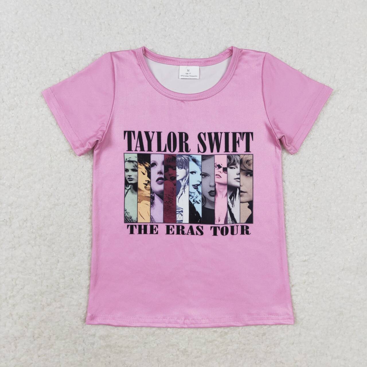 GT0690 Pink Singer Swiftie Print Girls Tee Shirts Top