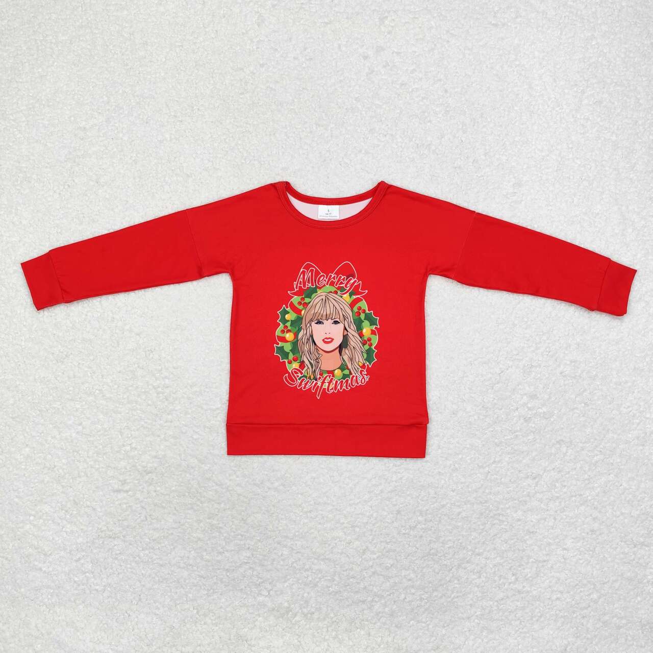 GT0703 Merry Swiftmas Print Girls Christmas Tee Shirts Top