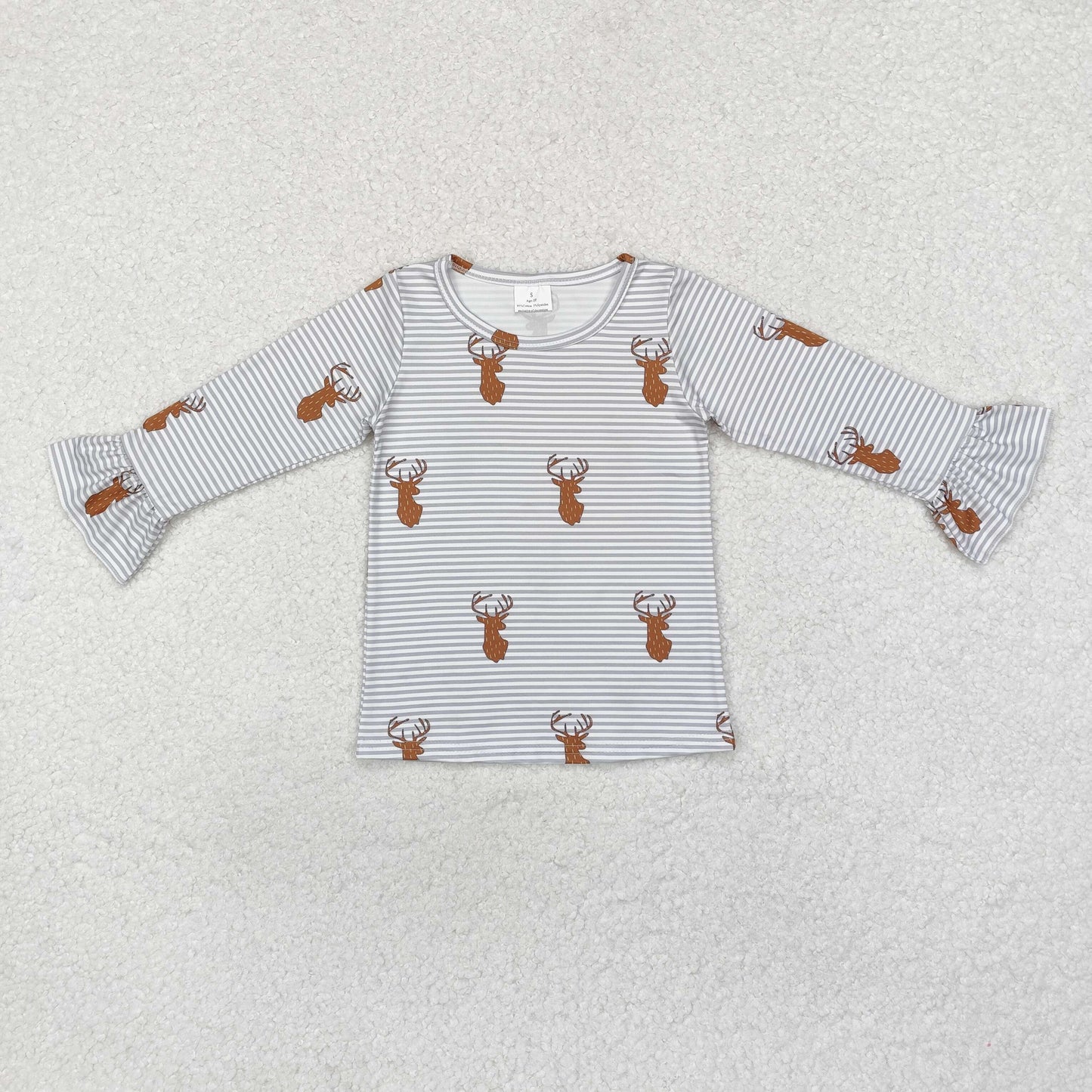 Deer Embroidery Brown Print Vest Sibling Matching Clothes