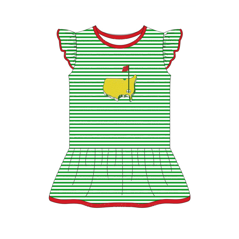 (Pre-order)GT0771 Golf Hole Stripes Print Girls Tee Shirts Top