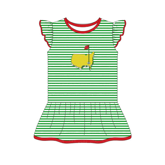 (Pre-order)GT0771 Golf Hole Stripes Print Girls Tee Shirts Top