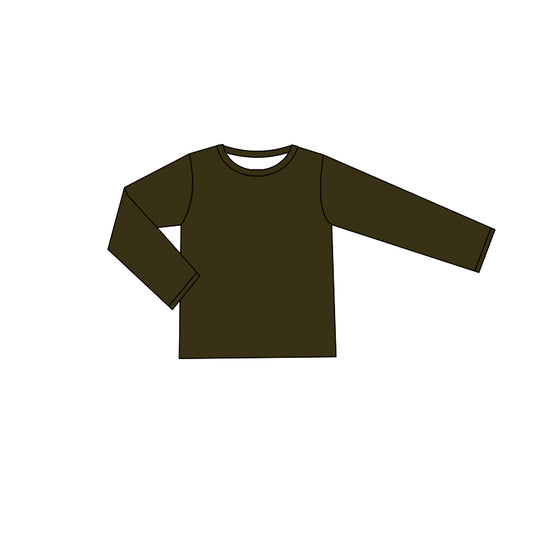 (Pre-order)GT0798  Dark Brown Color Kids Fall Tee Shirts Top