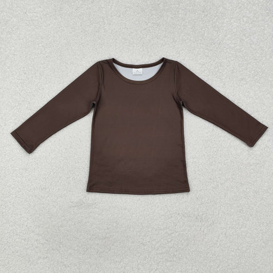 GT0798  Dark Brown Color Kids Fall Tee Shirts Top