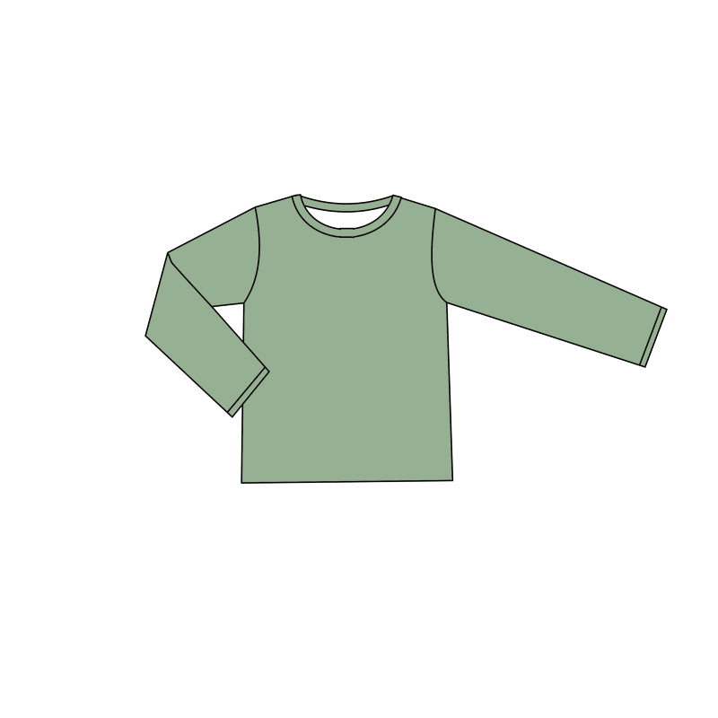 (Pre-order)GT0804  Green Color Kids Fall Tee Shirts Top