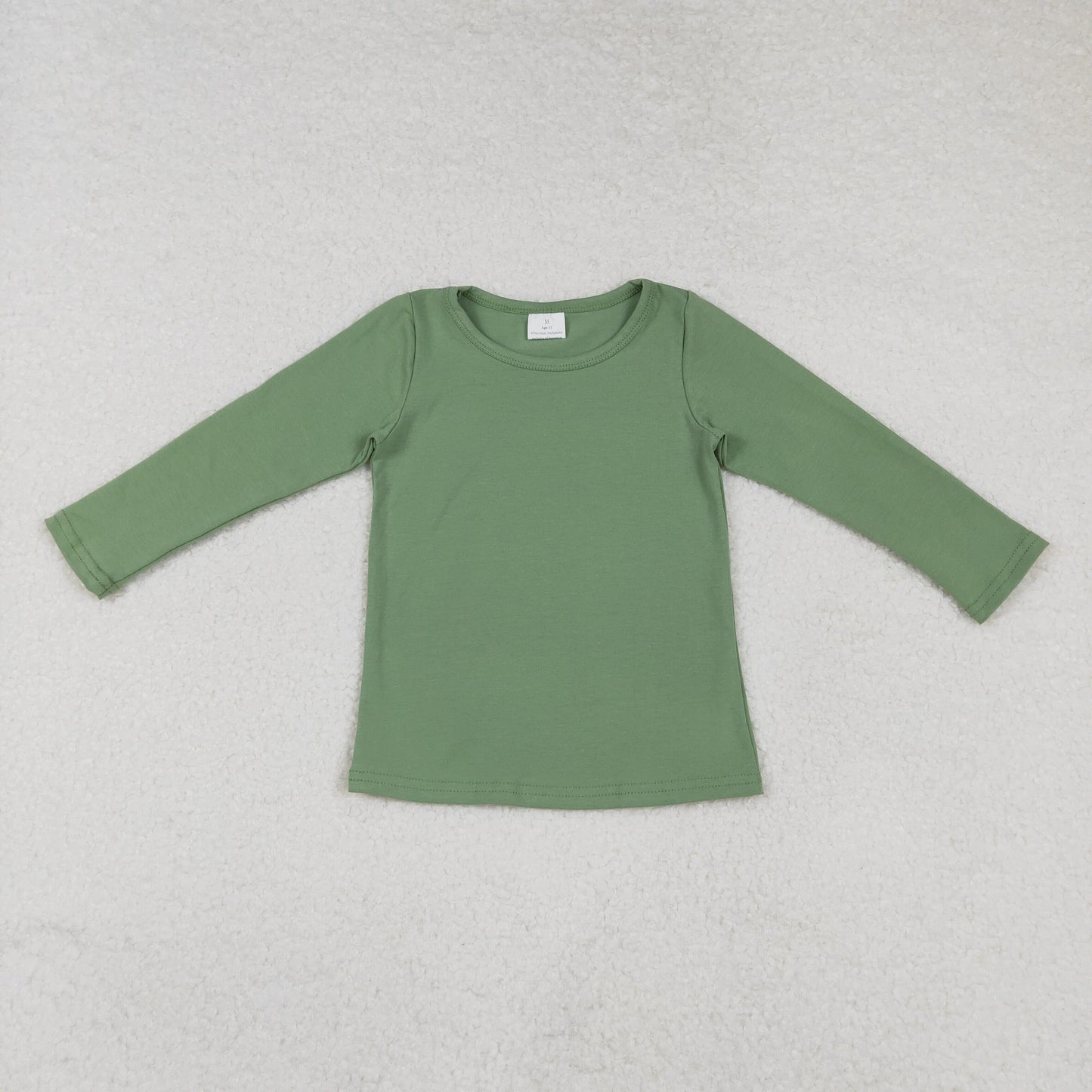 GT0804  Green Color Kids Fall Tee Shirts Top