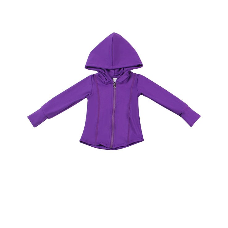 (Pre-order)GT0807  Purple Color Girls Zipper Jacket Top