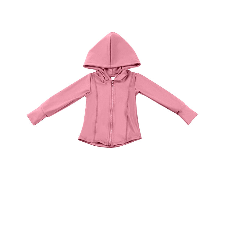 (Pre-order)GT0808  Pink Color Girls Zipper Jacket Top