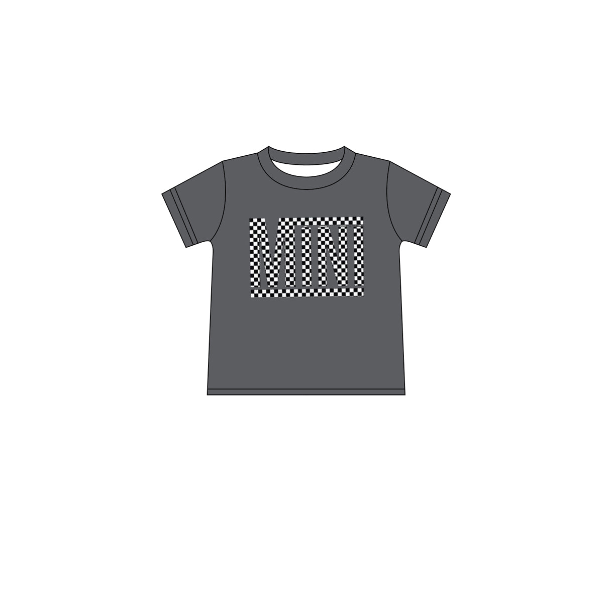 (Pre-order)GT0856 MINI Print Gray Girls Tee Shirts Top