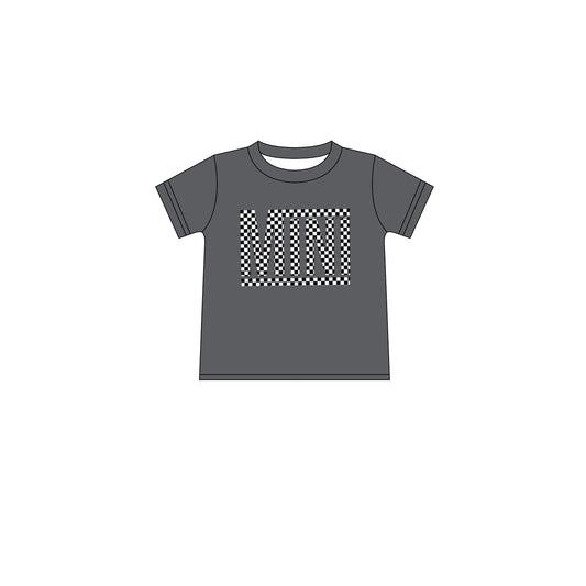 (Pre-order)GT0856 MINI Print Gray Girls Tee Shirts Top
