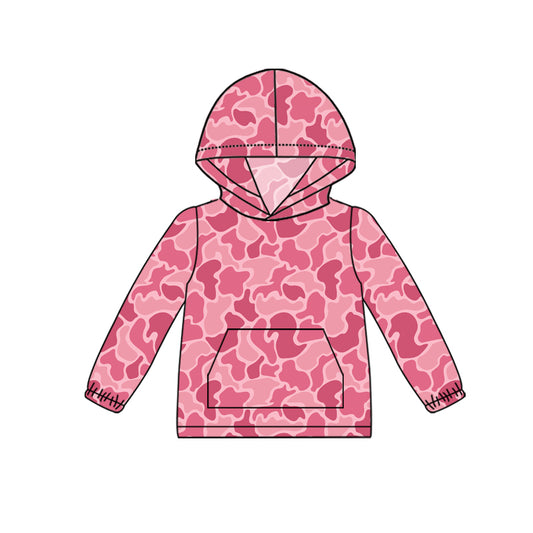 (Pre-order)GT0866 Pink Camo Print Boys Hoodie Top