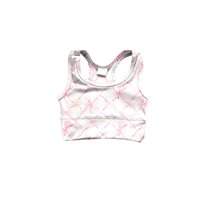 (Pre-order)GT0883 Pink Tennis Bow Yoga Vest Top Girls Athletic Wear