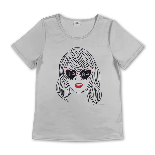(Pre-order)GT0900 Adult Grey Singer Swiftie Print Woman Tee Shirts Top