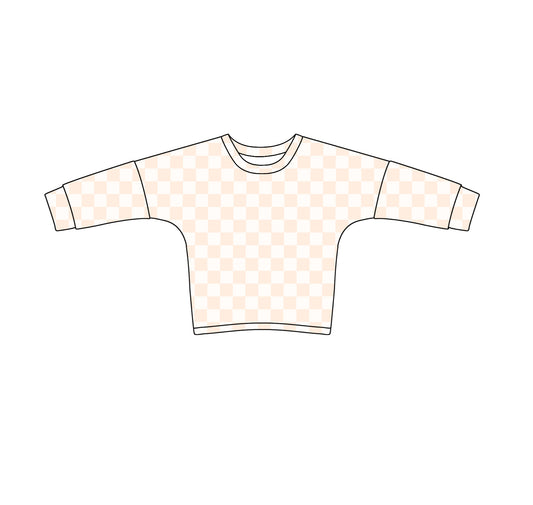 (Pre-order)GT0904   Yellow Plaid Print Girls Tee Shirts Top