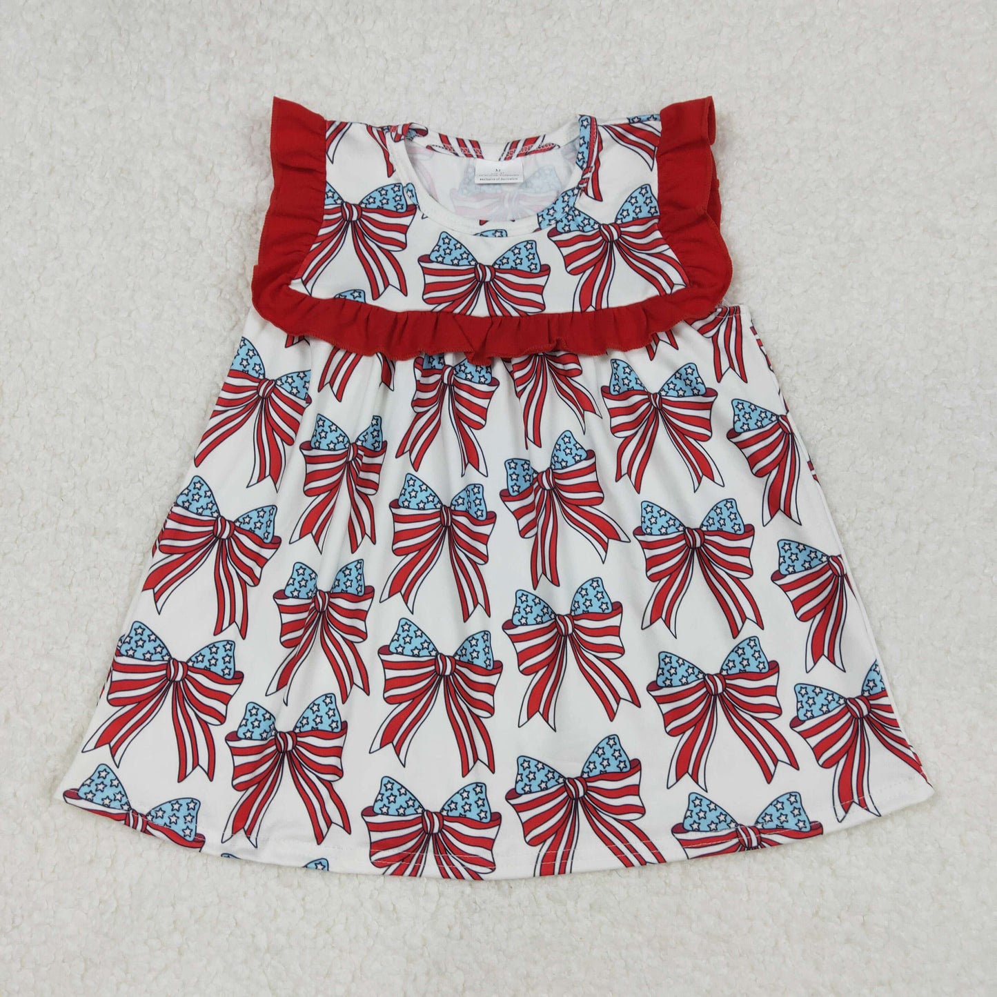 Stars Bows Print Sisters 4th of July Matching Clothes