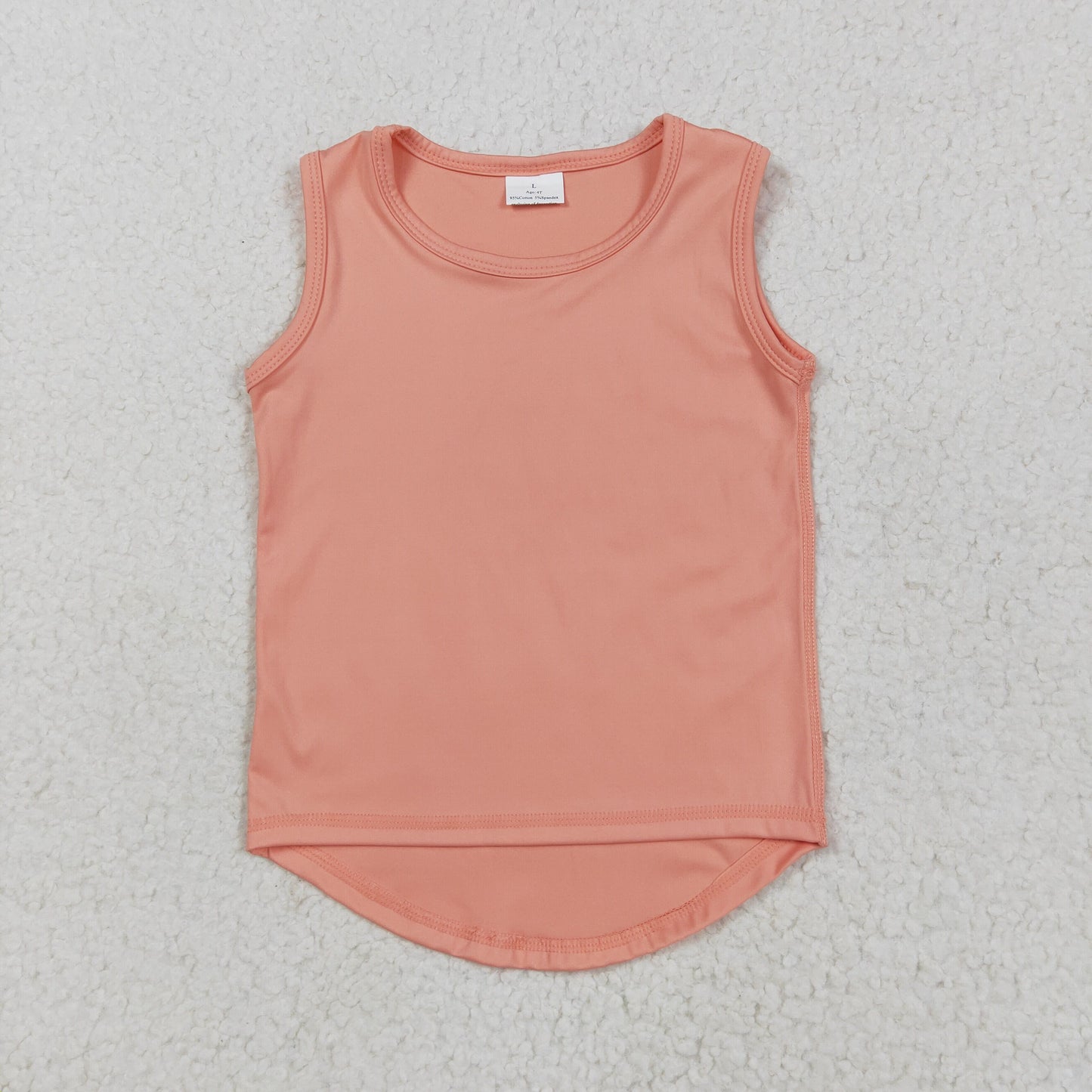 GT0984 Peach Tank Girls Summer Yoga Tee Shirts Top